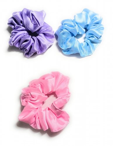 debnath-traders-lavender-light-blue-and-pink-plain-satin-scrunchies-10189