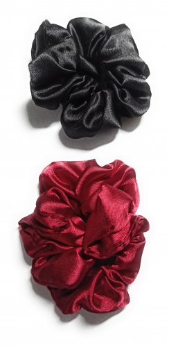 debnath-traders-maroon-and-black-plain-satin-scrunchies-10191