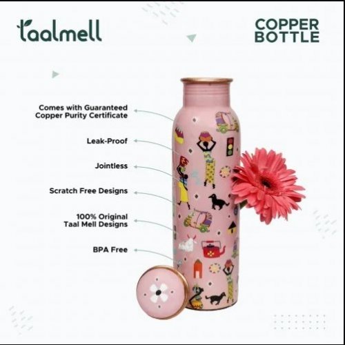 taal-mell-copper-bottle-1-ltr-with-copper-purity-guarantee-certificate-free-cotton-bag-printed-elephant-in-jungle-design-10395
